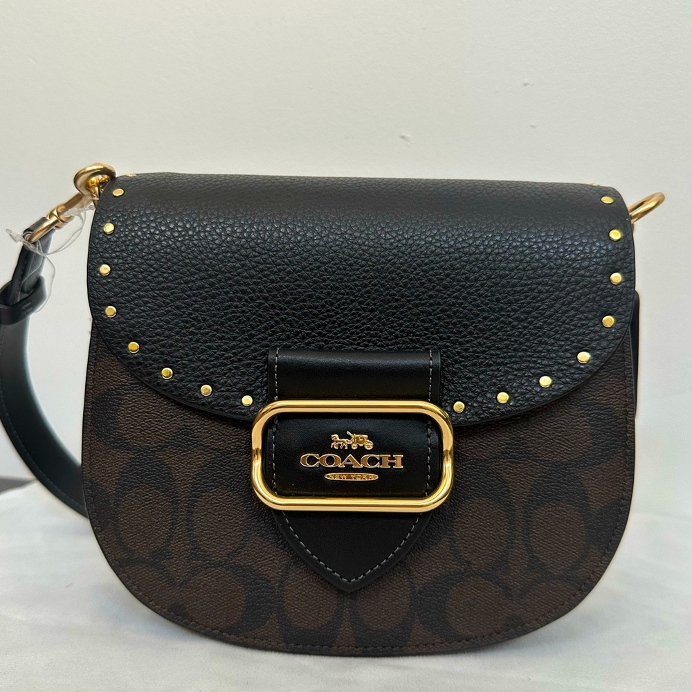 Coach Black and Brown Shoulder Bag